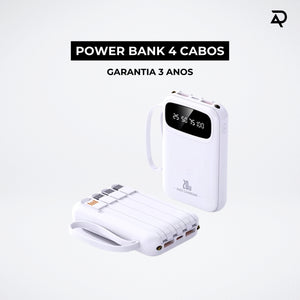 Power Bank 20000mAh 20W com 4 Cabos Integrados e Ecrã LED