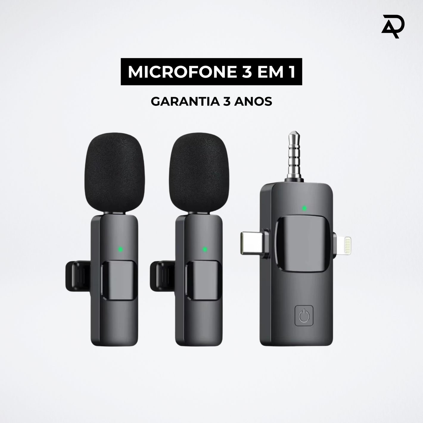 Microfone Wireless 3 em 1