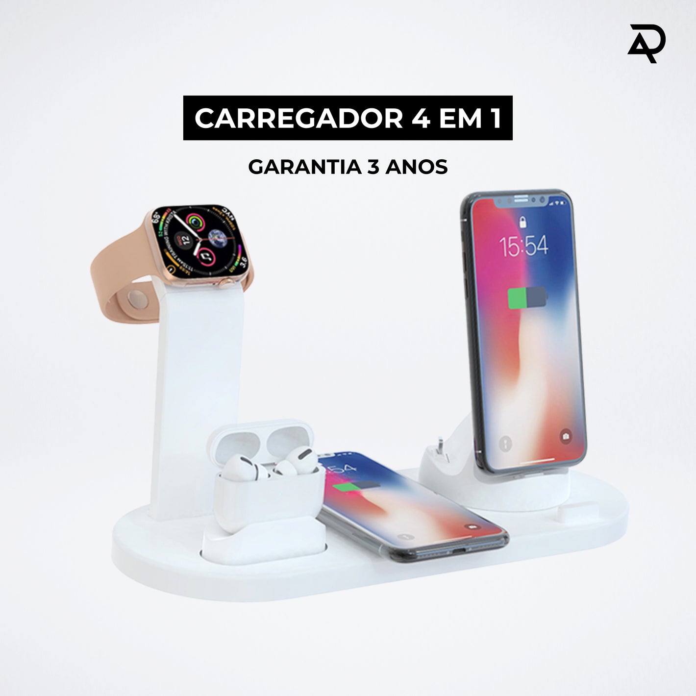 Carregador 4 em 1 Wireless : Carregamento Rápido para Múltiplos Dispositivos