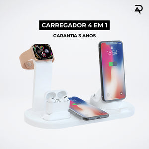 Carregador 4 em 1 Wireless : Carregamento Rápido para Múltiplos Dispositivos