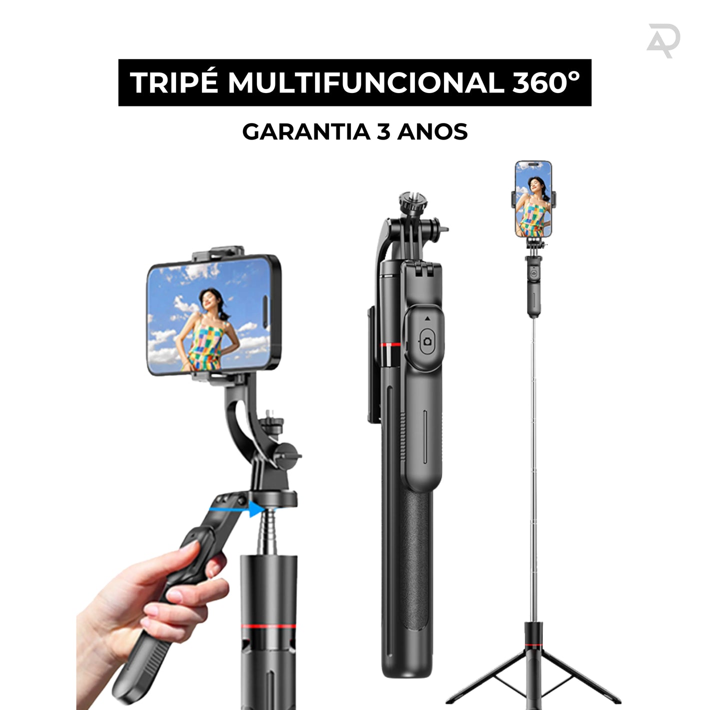 Tripé Multifuncional 360º com Controlo Remoto
