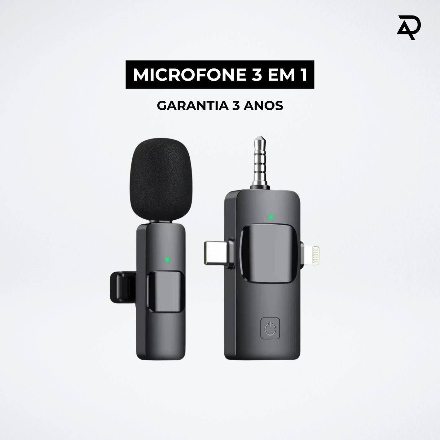 Microfone Wireless 3 em 1
