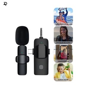Microfone Wireless 3 em 1
