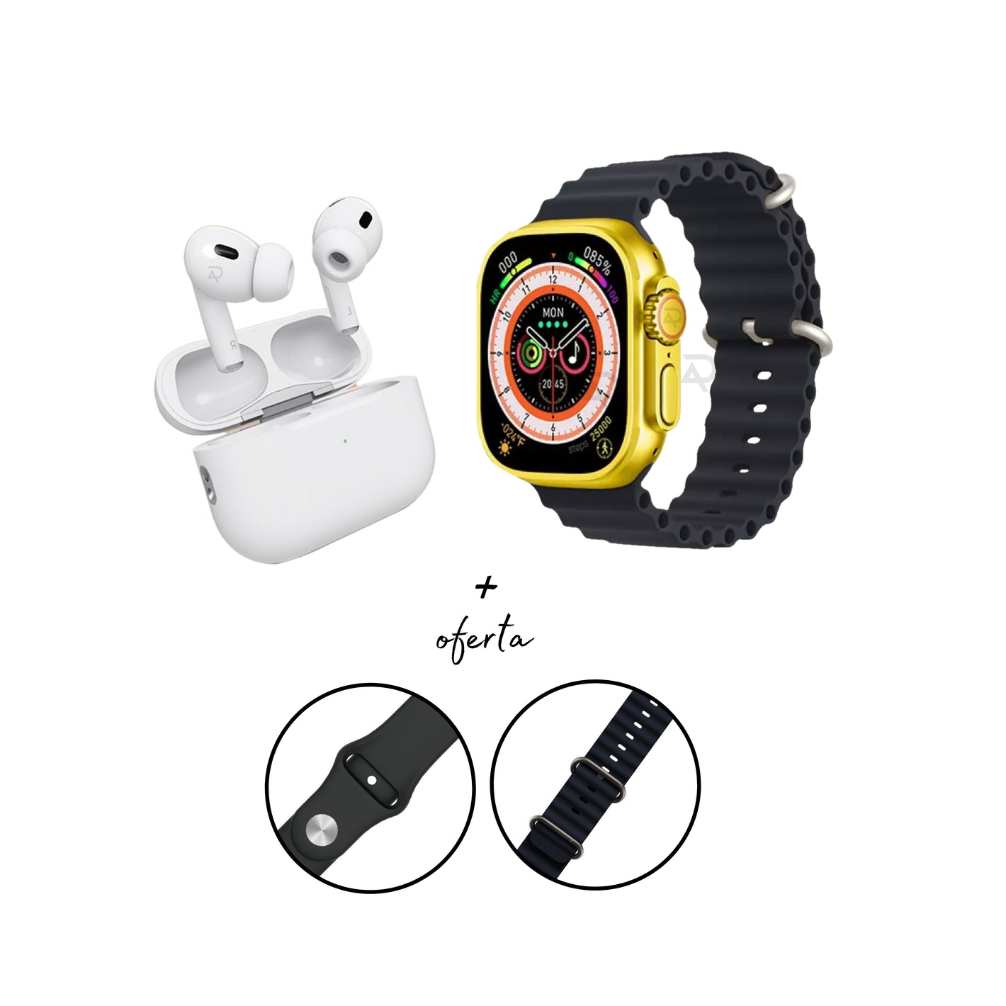 Conjunto DigitalAvenue Smartwatch Ultra + Fones Dourado - Outlet